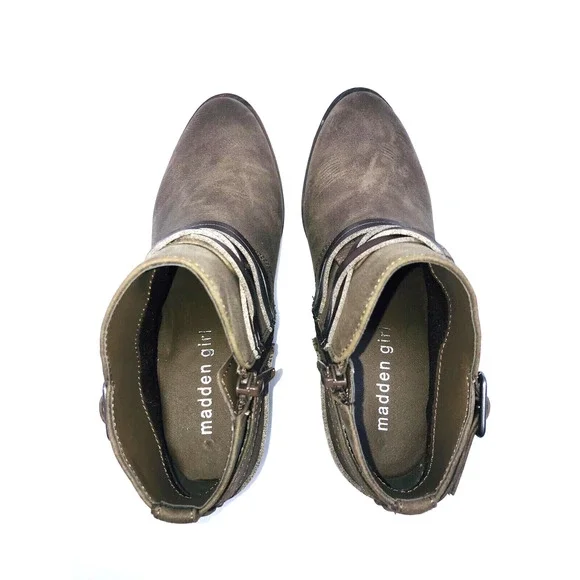 Madden Girl Barty Size Zipper Ankle Boots -Stone Pari, Size US 5M - Picture 6 of 10